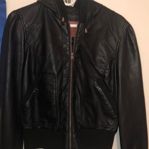Faux leather black jacket
